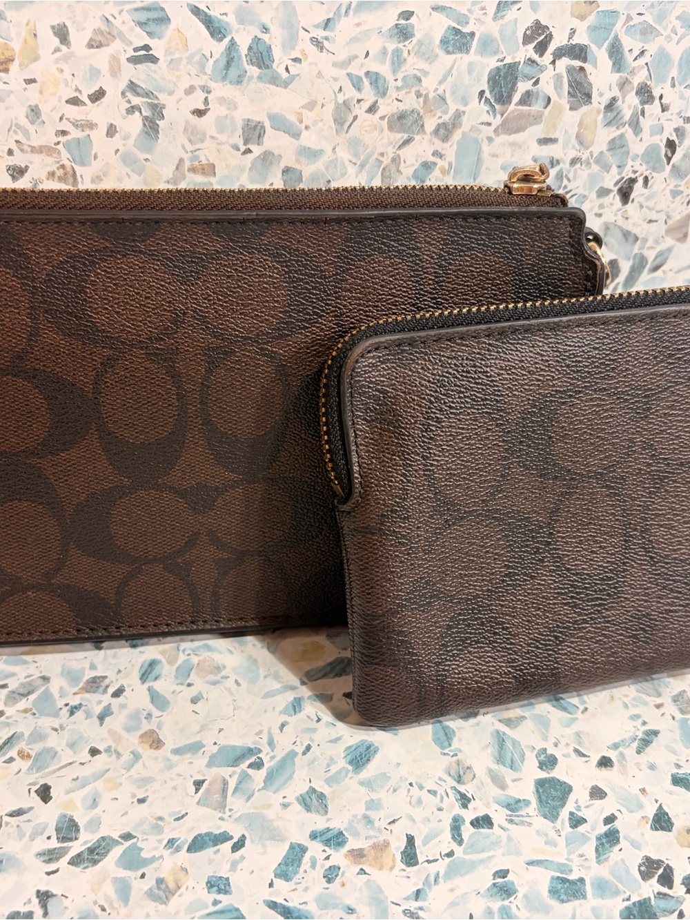 Coach Signature Canvas Wristlet Pouch Set F58035 - Picture 5 of 6